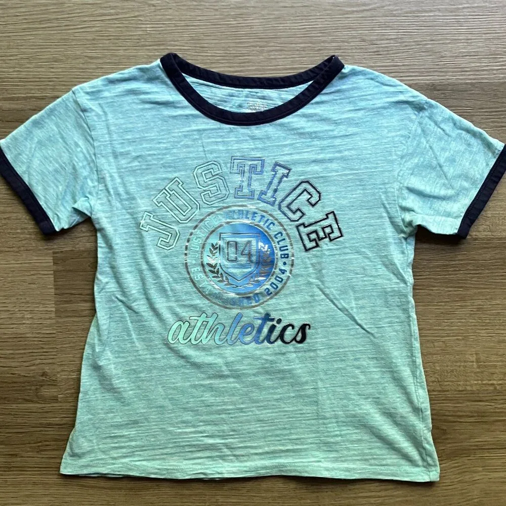 10 Justice Blue Athletics Ringer Short-Sleeve T-Shirt
